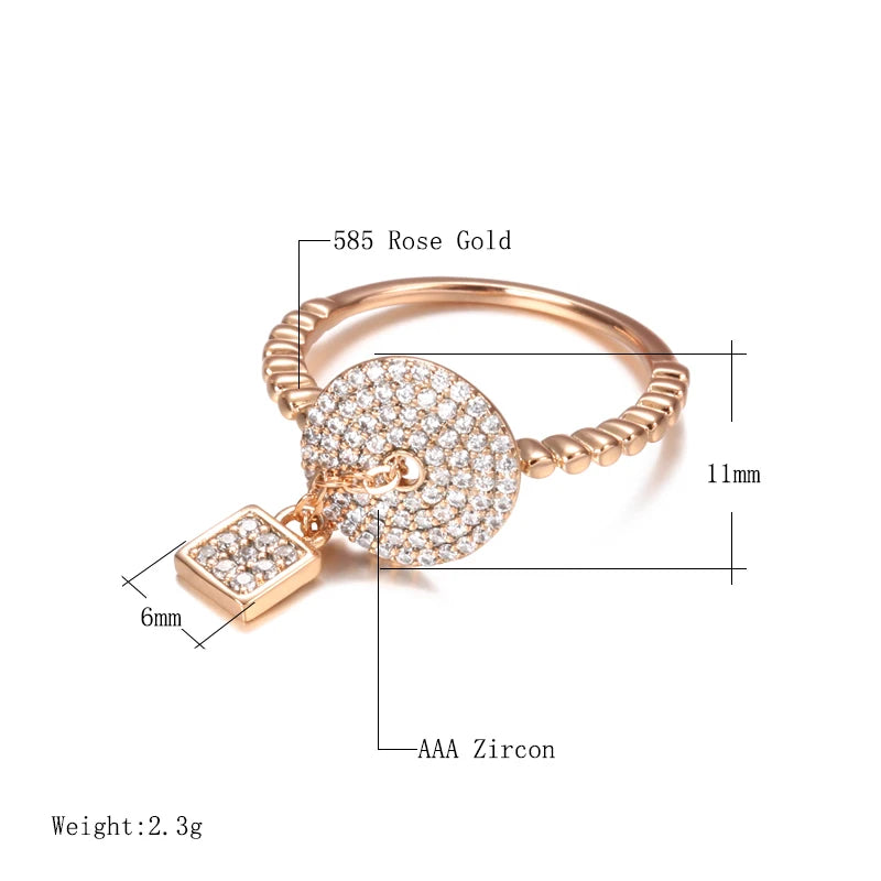 Luxury Bride Wedding Lock 14K Filled Rose Gold Ring Micro Inlays Covered AAA Zircon Diamonds - Fine Jewellery