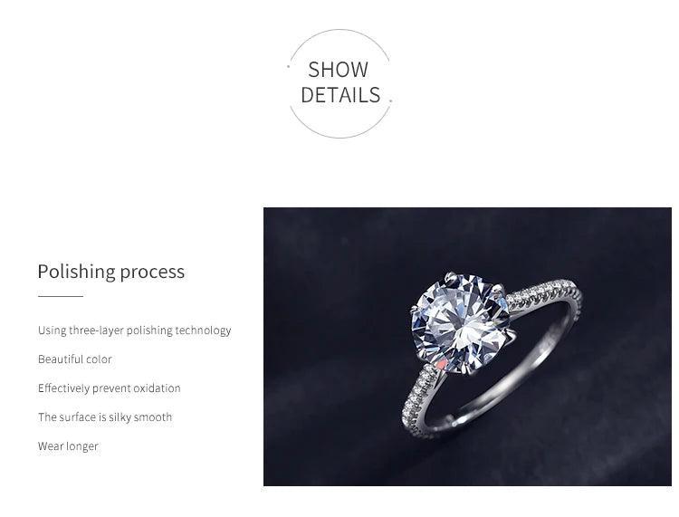 * NEW* Classic Luxury Clear Simulated Lab Diamonds Authentic Sterling Silver Ring - The Jewellery Supermarket