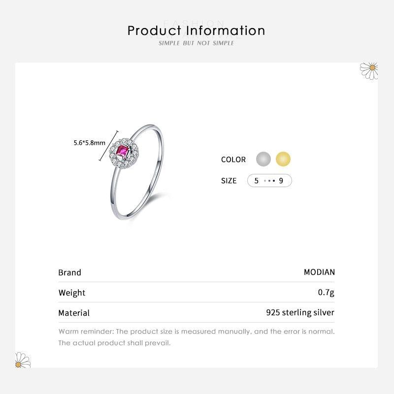 Authentic Delicate Red Simulated Diamonds Rings For Women - Wedding Fashion Statement Jewellery - The Jewellery Supermarket