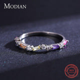 Sterling Silver Multicolor AAAA Simulated Diamonds Charm Simple Ring For Women - Fashion Silver Fine Jewellery - The Jewellery Supermarket