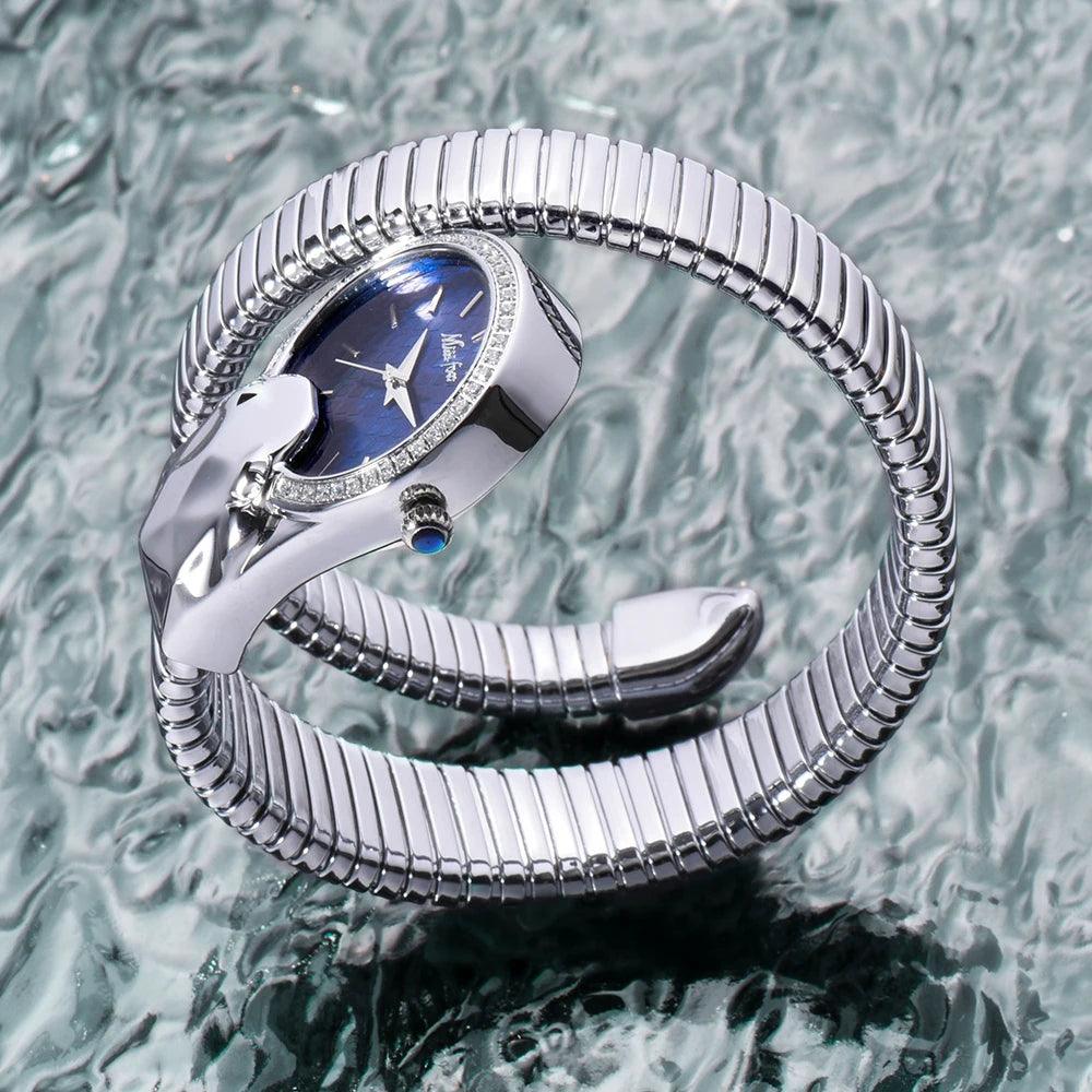 High Quality Top Brand Golden Colour Snakes Shape Ladies Watch Jewellery - Casual Fashion Dress Women's Watches