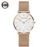 Elegant Sahara Desert Dial Design Top Brand Luxury Quartz Stainless Steel Rose Gold Colour Waterproof Ladies Watches