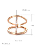 New Fashion Design Filled 14K Rose Gold AAA Zircon Diamonds Statement Jewellery Rings For Women - Party Ring