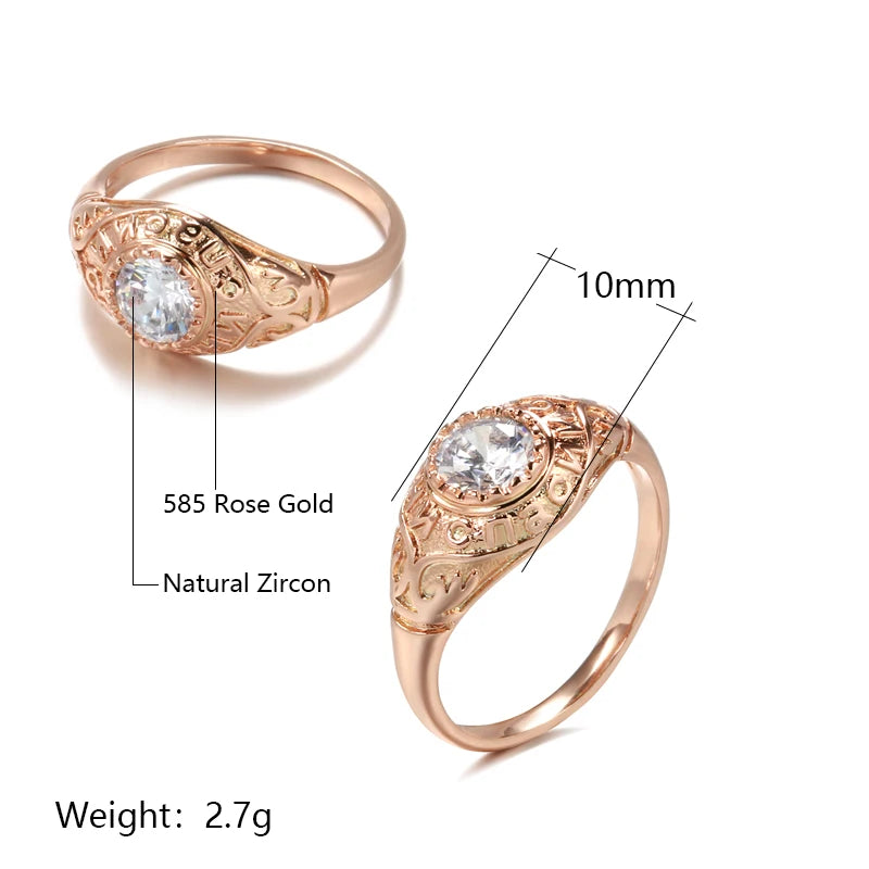 Marvelous Filled 14K Rose Gold Faith Ring Micro-wax Inlay AAA Zircon Diamond Ring - Fine Religious Jewellery