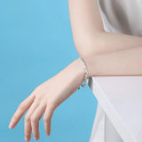 Fine Charming 925 Sterling silver Heart Lucky Clover Bracelets For women - Pretty Fashion Jewellery Gifts - The Jewellery Supermarket