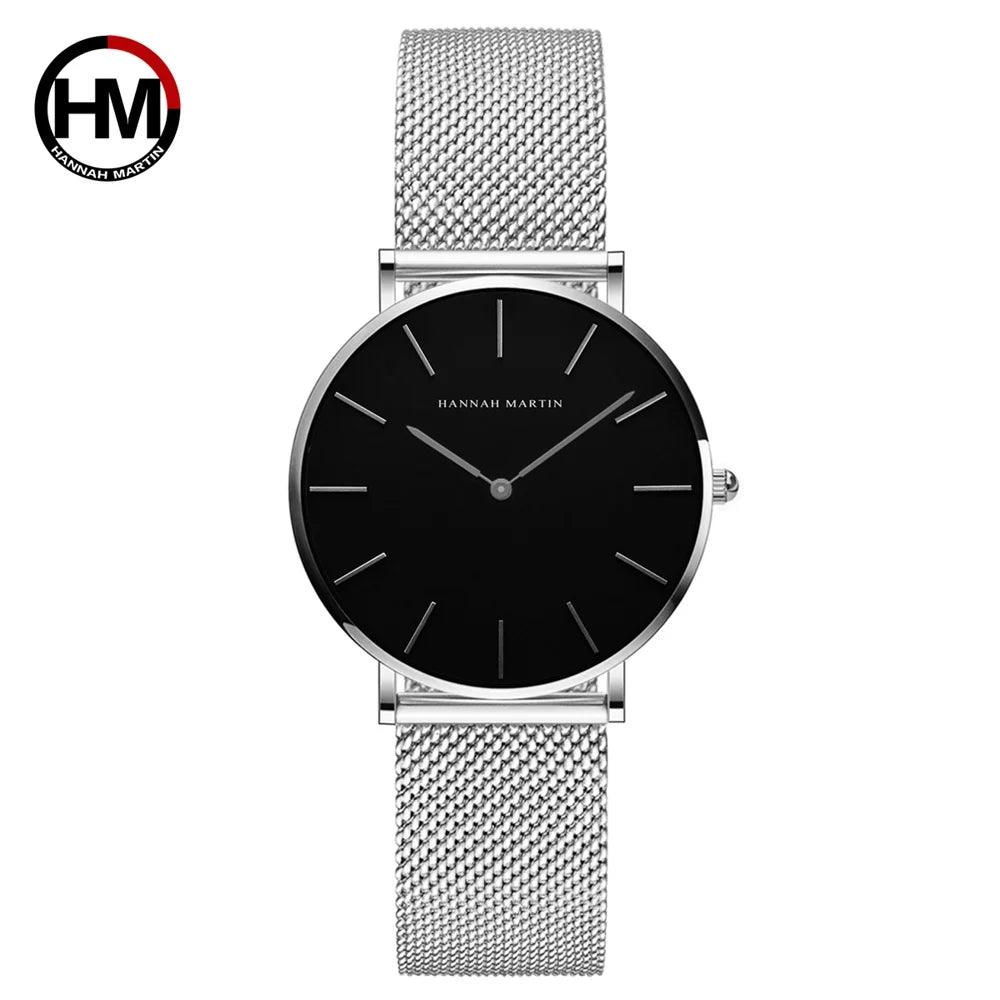 Elegant New Style Japan Quartz Movement Top Brand Stainless Steel Mesh Band Gold Colour Ladie's Waterproof Watches