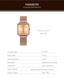 Top Luxury Brand Elegant Ladies Square Dial Wristwatches - Genuine Leather Strap Quartz Movement Design Women Gifts