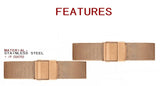 Elegant Simple Design Classic Women Rose Gold Colour Stainless Steel Mesh Casual Waterproof Ladies Quartz Watches