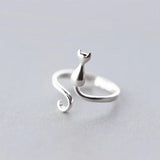 New Japanese Style Cute Blue Rhinestone Eyes Cat and Dogs Rings - Simplicity Fashion Jewellery Gifts - The Jewellery Supermarket