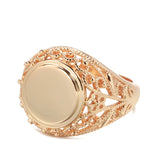 New Design Hollow Flower Rolled Rose Gold of 14-Karat Purity Round Glossy Ring - Ethnic Fine Jewellery