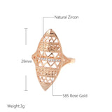 Trendy New Luxury Rolled 14K Rose Gold AAA Zircon Diamonds Ethnic Jewellery Ring - Fine Jewellery