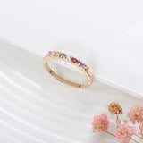 Spanish Style 14K Filled Rose Gold Multiple Stacking AAA Zircon Crysals Rainbow Ring for Women - Fashion Jewellery