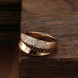 Luxury Geometric Cross 14K Filled Rose Gold AAA Black White Zircon Diamond Rings for Women - Fine Daily Jewellery