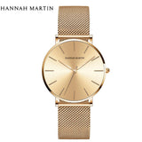 Elegant Simple Design Classic Women Rose Gold Colour Stainless Steel Mesh Casual Waterproof Ladies Quartz Watches