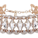 New Shiny Rhombus Crystal Bracelet Bangle for Women -  Popular Hollow Jewellery Rhinestone Bracelet