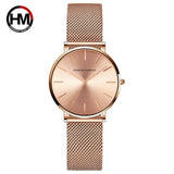 High Quality Elegant Rose Gold Colour Ladies Watches Stainless Steel Mesh Band Quartz Movement Waterproof Watches