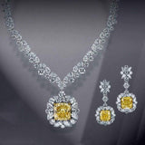 Gorgeous New Trendy Square Yellow High Quality AAA+ CZ 18K Gold/White Gold Plated Jewellery Set For Women - The Jewellery Supermarket