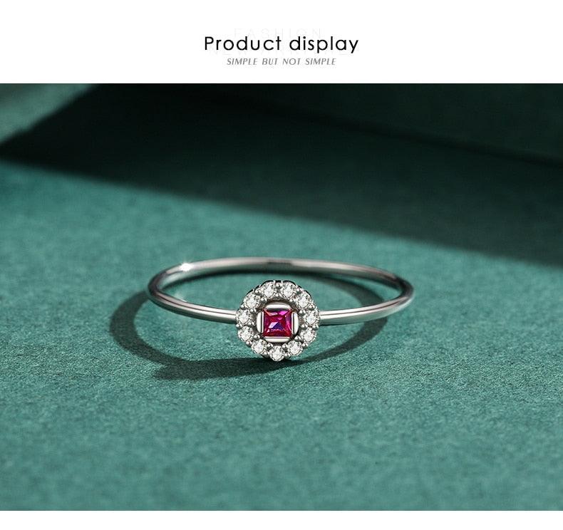 Authentic Delicate Red Simulated Diamonds Rings For Women - Wedding Fashion Statement Jewellery - The Jewellery Supermarket