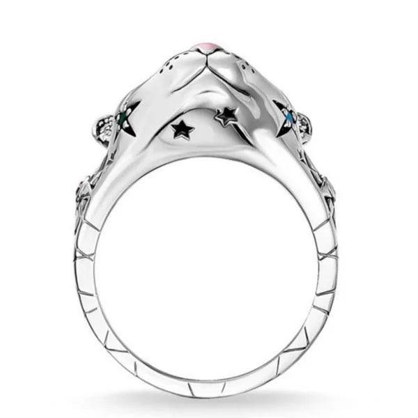 New Silver Plated Cute Cat Rings for Women and Girls - Crystal Zircon Carved Star Fashion Creative Party Ring - The Jewellery Supermarket