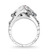 New Silver Plated Cute Cat Rings for Women and Girls - Crystal Zircon Carved Star Fashion Creative Party Ring - The Jewellery Supermarket