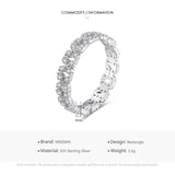 Sterling Silver Geometric Stackable Clear AAAA Simulated Diamonds Ring - Wedding Statement Jewellery - The Jewellery Supermarket