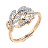 Latest Fashion Crystal Flower Rolled 14K Rose Gold Micro-wax Inlay AAA Zircon Diamonds Fine Vintage Rings for Women