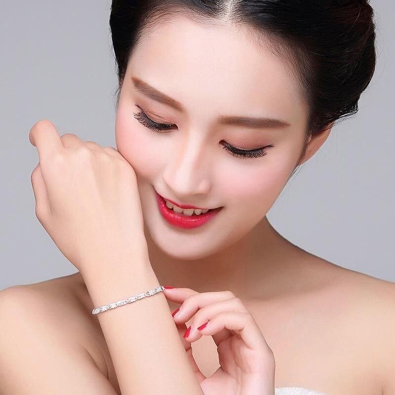 Fine Charming 925 Sterling silver Heart Lucky Clover Bracelets For women - Pretty Fashion Jewellery Gifts - The Jewellery Supermarket