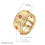Fashion Luxury Double Row Micro-wax Inlay Filled 14K Rose Gold AAA Zircon Diamonds Rings - Wedding Party Jewellery