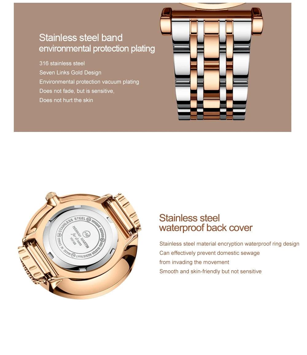 Simple Elegant Round Dial Fashion Stainless Steel Ladies Watches Rose Gold Colour Quartz Wristwatches with Bracelets