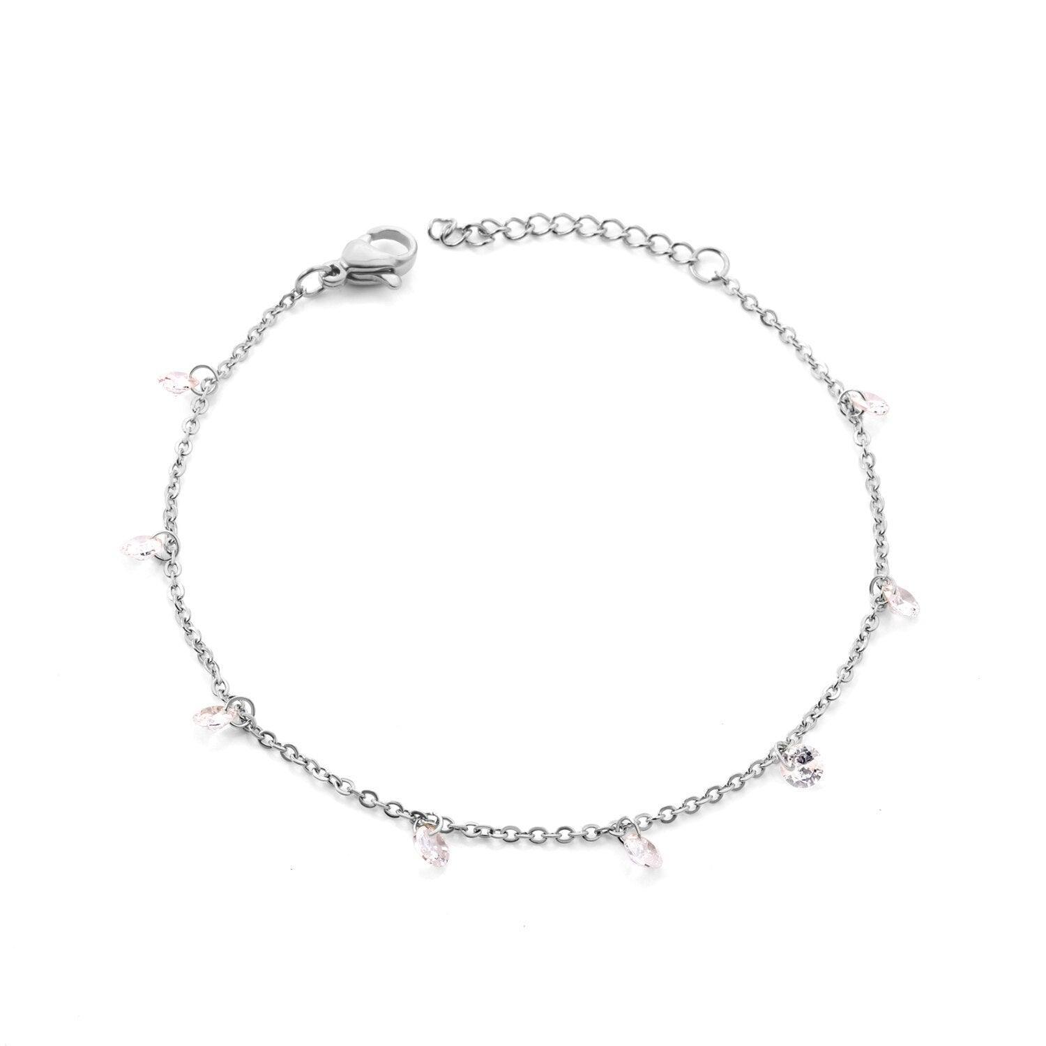 Dainty Gold Colour Stainless Steel Charm Bracelets - Crystal Evil Eyes Tree of Life Hamsa Hand Elephant Chain - The Jewellery Supermarket