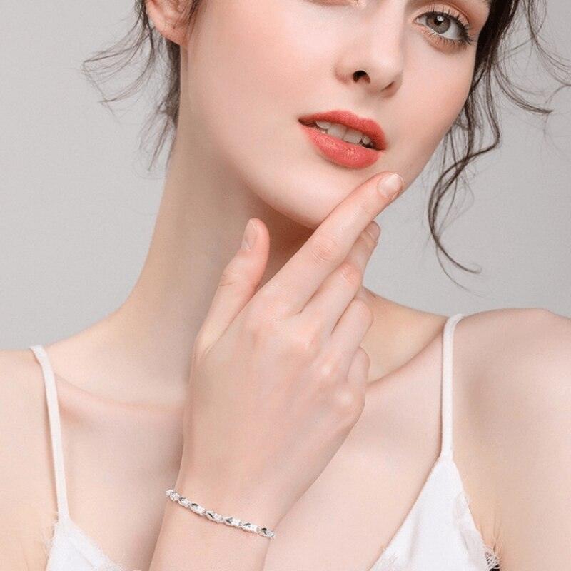 Fine Charming 925 Sterling silver Heart Lucky Clover Bracelets For women - Pretty Fashion Jewellery Gifts - The Jewellery Supermarket
