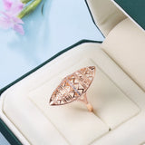 Trendy New Luxury Rolled 14K Rose Gold AAA Zircon Diamonds Ethnic Jewellery Ring - Fine Jewellery