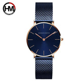 Elegant Top Luxury Brand Rose Gold Colour New Quartz Movement Ladies Wristwatches Stainless Steel Mesh Women Watches