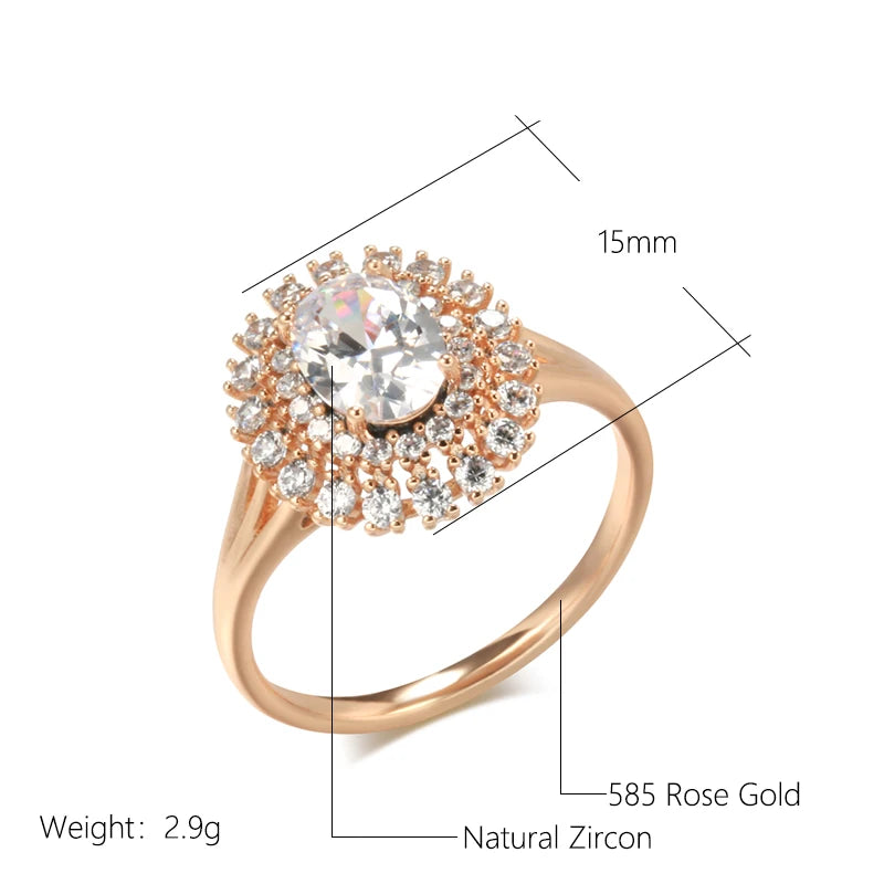 Amazing High Quality Fine Jewellery Rolled 14K Rose Gold Bold Big Micro wax inlay AAA Zircon Diamonds Ring