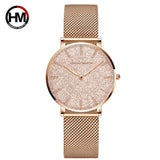 Elegant Sahara Desert Dial Design Top Brand Luxury Quartz Stainless Steel Rose Gold Colour Waterproof Ladies Watches