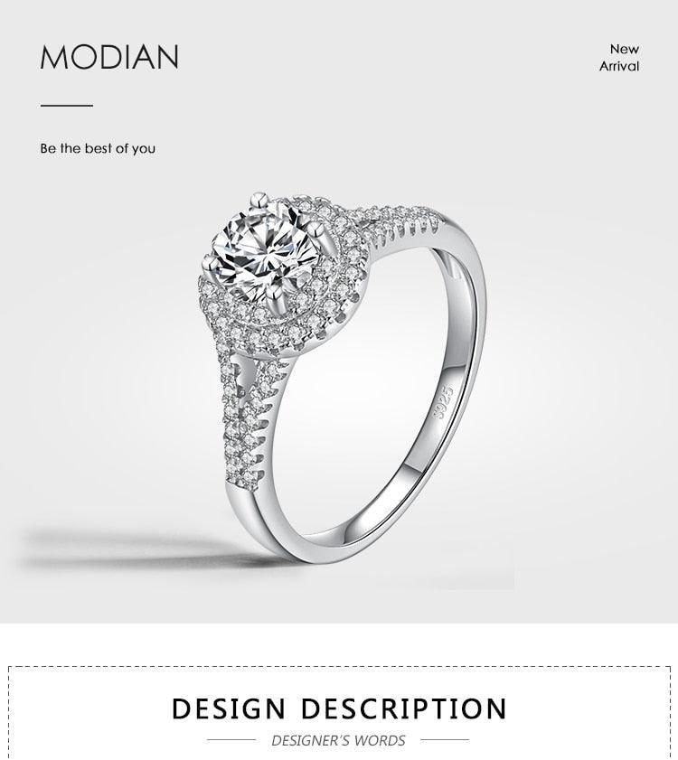 Luxury Round Classic Ten Hearts AAAA Simulated Diamonds Silver Ring - Romantic Wedding Statement Jewellery - The Jewellery Supermarket
