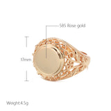 New Design Hollow Flower Rolled Rose Gold of 14-Karat Purity Round Glossy Ring - Ethnic Fine Jewellery