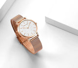 Elegant Sahara Desert Dial Design Top Brand Luxury Quartz Stainless Steel Rose Gold Colour Waterproof Ladies Watches
