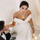 Gorgeous New Trendy Square Yellow High Quality AAA+ CZ 18K Gold/White Gold Plated Jewellery Set For Women - The Jewellery Supermarket