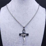 Fashion Cross Stainless Steel Statement Necklace for Men - Silver Colour Necklaces Pendants Jewellery - The Jewellery Supermarket