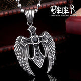 New Arrival 316L Stainless Steel Wing Cross Christian Pendant Necklace - High Quality Religious Fashion Jewellery - The Jewellery Supermarket
