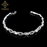 New Luxury Rhinestone Crystal Bracelets & Bangles for Women - Silver Plated Bridal Bracelets Fashion Jewellery