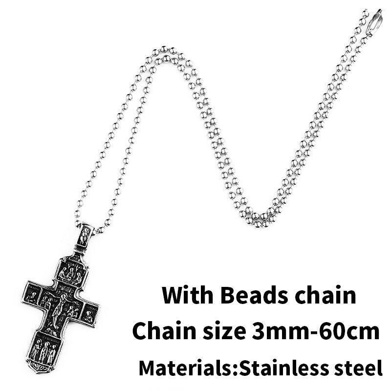 New 316L Stainless Steel Jesus Christ Cross Mens Pendant Necklace - Religious Believers High Quality Jewellery - The Jewellery Supermarket
