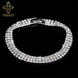 New Luxury Rhinestone Crystal Bracelets & Bangles for Women - Silver Plated Bridal Bracelets Fashion Jewellery