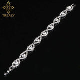 New Luxury Rhinestone Crystal Bracelets & Bangles for Women - Silver Plated Bridal Bracelets Fashion Jewellery