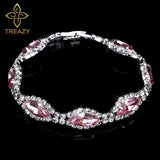 New Luxury Rhinestone Crystal Bracelets & Bangles for Women - Silver Plated Bridal Bracelets Fashion Jewellery