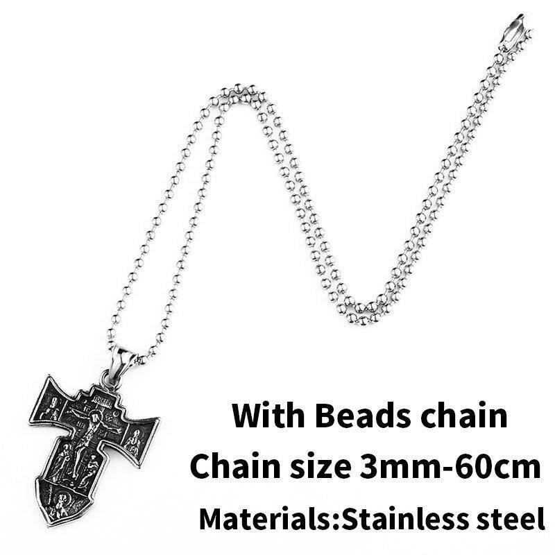 New 316L Stainless Steel Jesus Christ Cross Mens Pendant Necklace - Religious Believers High Quality Jewellery - The Jewellery Supermarket