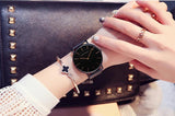 High Quality Elegant Rose Gold Colour Ladies Watches Stainless Steel Mesh Band Quartz Movement Waterproof Watches