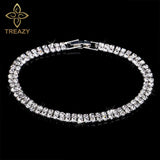 New Luxury Rhinestone Crystal Bracelets & Bangles for Women - Silver Plated Bridal Bracelets Fashion Jewellery