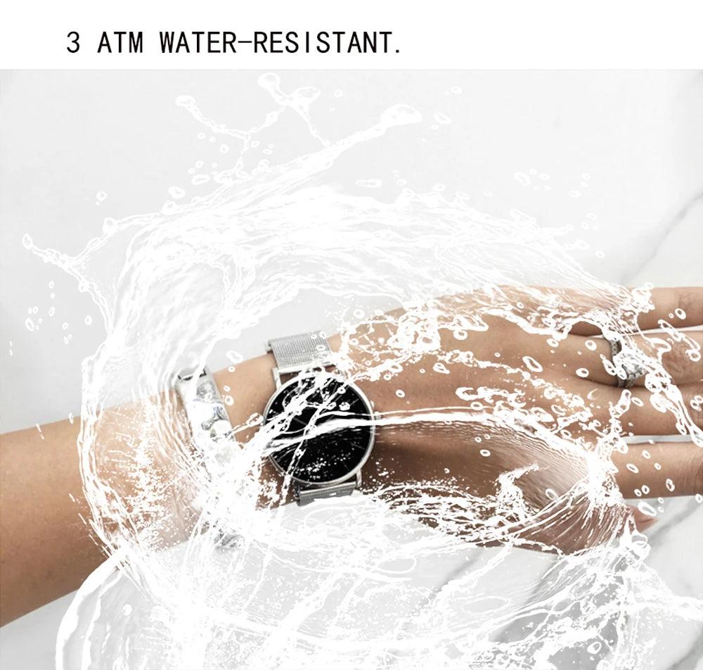 High Quality Elegant Rose Gold Colour Ladies Watches Stainless Steel Mesh Band Quartz Movement Waterproof Watches